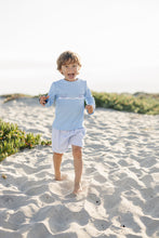 Load image into Gallery viewer, WHALE APPLIQUE RASH GUARD AND SWIM TRUNKS SET