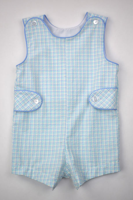 PLAID SEERSUCKER SHORTALL