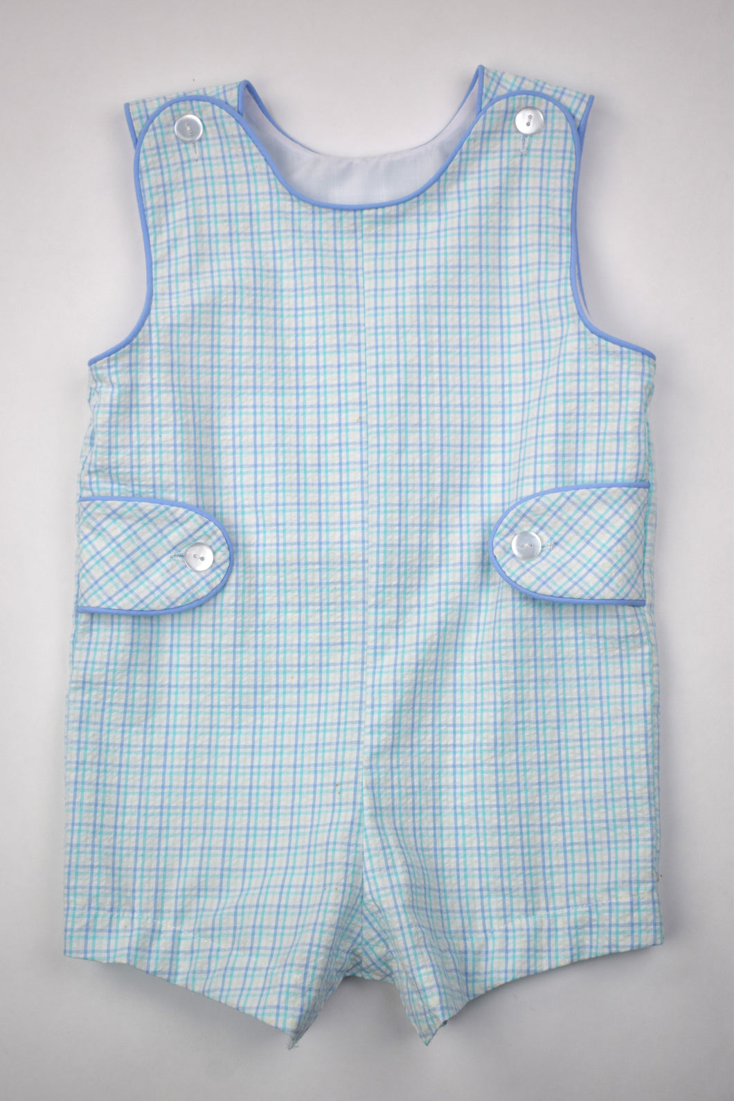 PLAID SEERSUCKER SHORTALL
