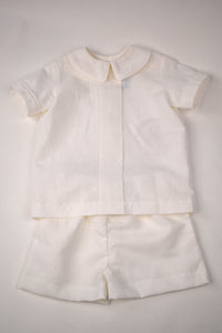 White Linen Shorts Set