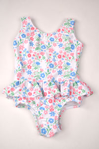 FLOWER PRINT RUFFLE SWIMSUIT