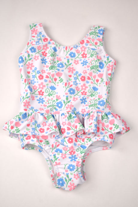 FLOWER PRINT RUFFLE SWIMSUIT