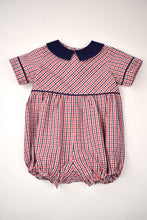 Load image into Gallery viewer, RED AND NAVY PLAID BOY BUBBLE