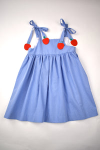 BLUE PLAID JUMPER WITH APPLE TIES