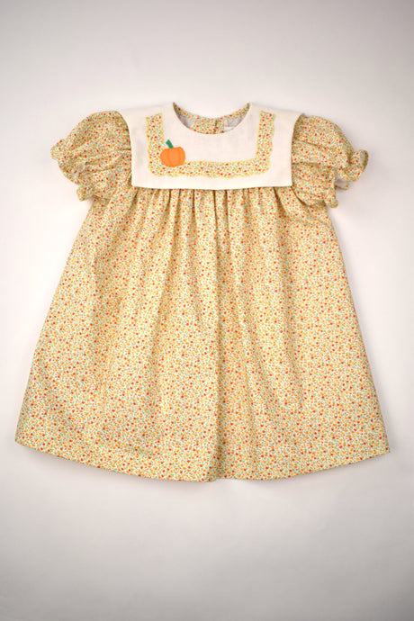 FLORAL FLOAT DRESS WITH PUMPKIN COLLAR