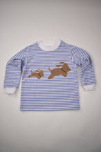 Load image into Gallery viewer, STRIPED TEE WITH DOGS APPLIQUE - tee only