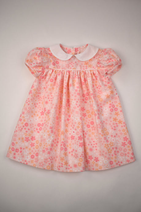 PINK FLORAL BRUSHED COTTON DRESS
