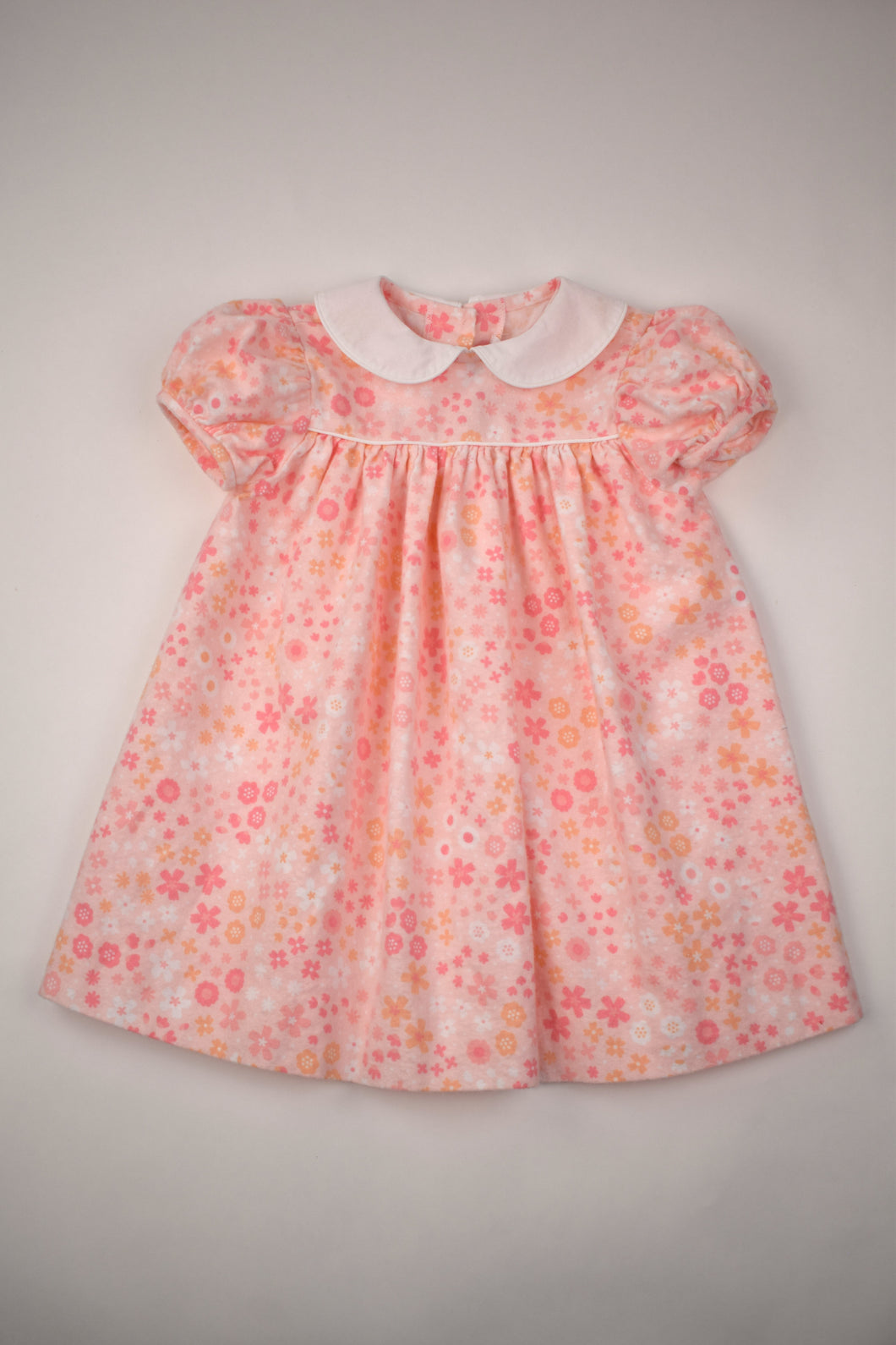 PINK FLORAL BRUSHED COTTON DRESS