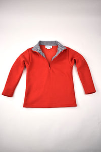 RED HALF ZIP PULLOVER