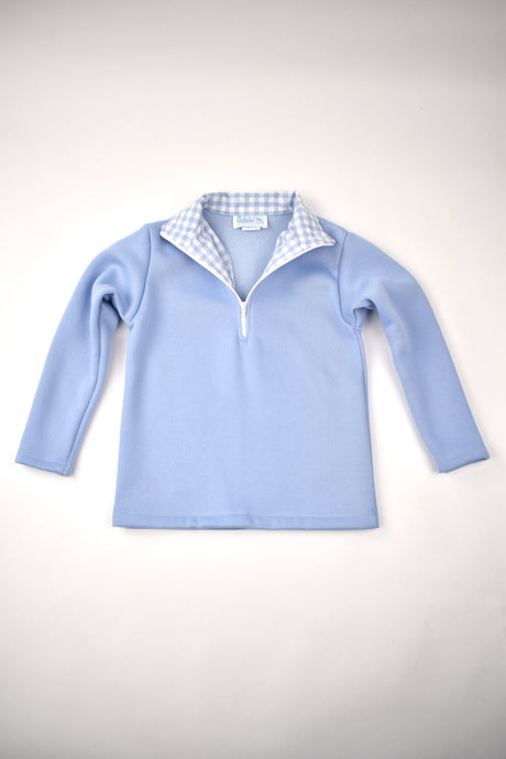 BLUE HALF ZIP PULLOVER