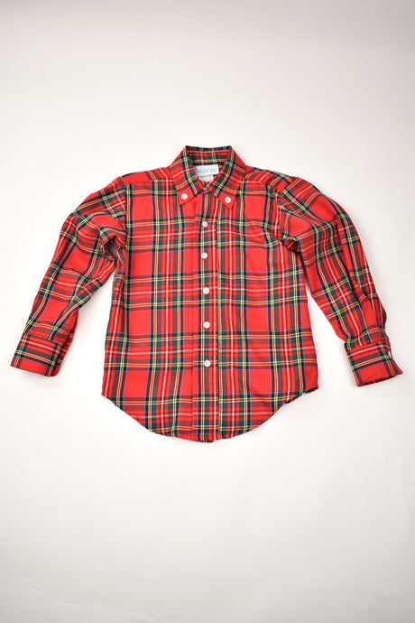CHRISTMAS PLAID BUTTON DOWN SHIRT