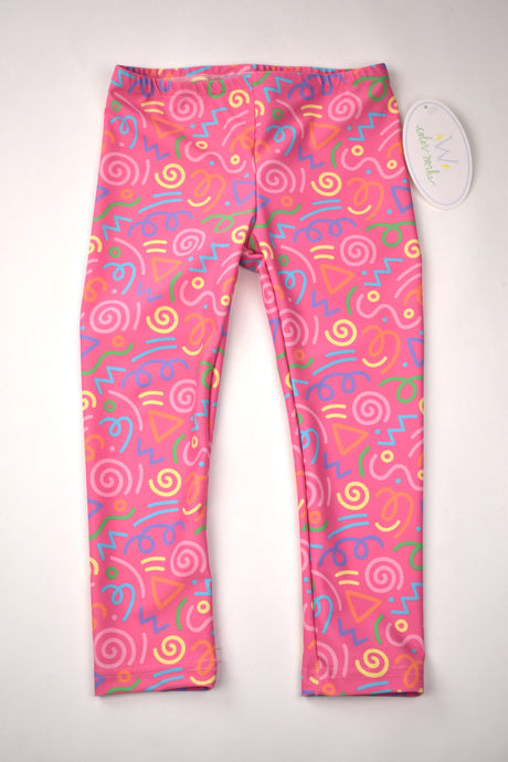 HOT PINK SQUIGGLES LEGGINGS