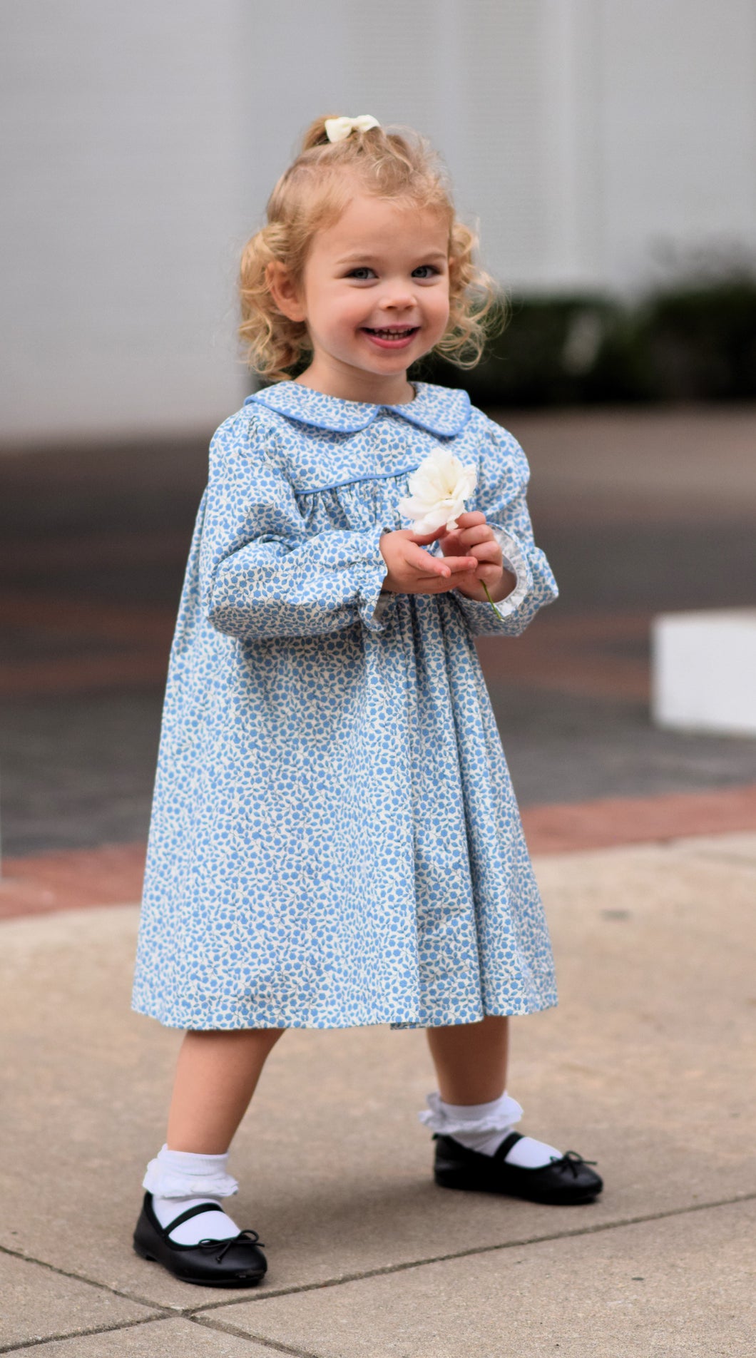 BLUE VINTAGE FLORAL DRESS
